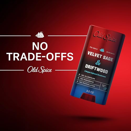 Image of Old Spice Aluminum Free Deodorant for Men, The Spice Alchemist Collection, 24 /7 Cologne Infused Scent, No Trade Off Formula, Free of Parabens & Phthalates, Velvet Sage + Drift Wood Scent, 3.0 oz
