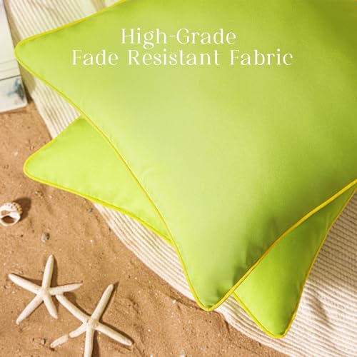 Phantoscope Pack Of 2 Outdoor Waterproof Throw Pillow Covers With Contrast Piping thumb #3