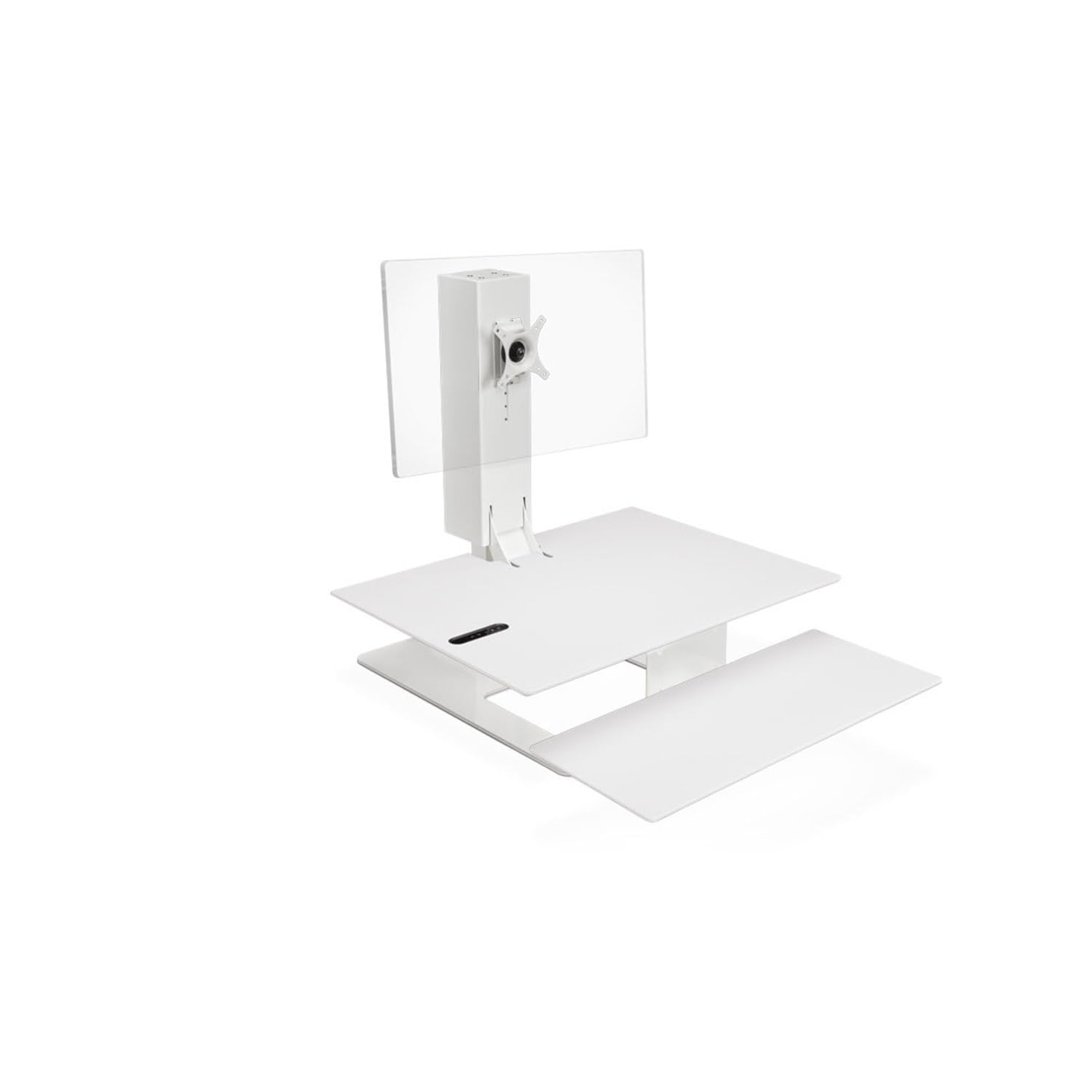 UPLIFTDESK - E7 Electric Standing Desk Converter, White Base, White Eco Worksurface (Single Monitor)