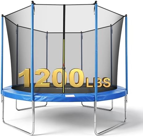 8FT 12FT 14FT Trampoline Outdoor for 5-6 Kids with Inner Safety Net, Backyard Trampolines, ASTM F381 Certified, 5000H UV & Salt Spray Tested, Trampoline for Kids Gift