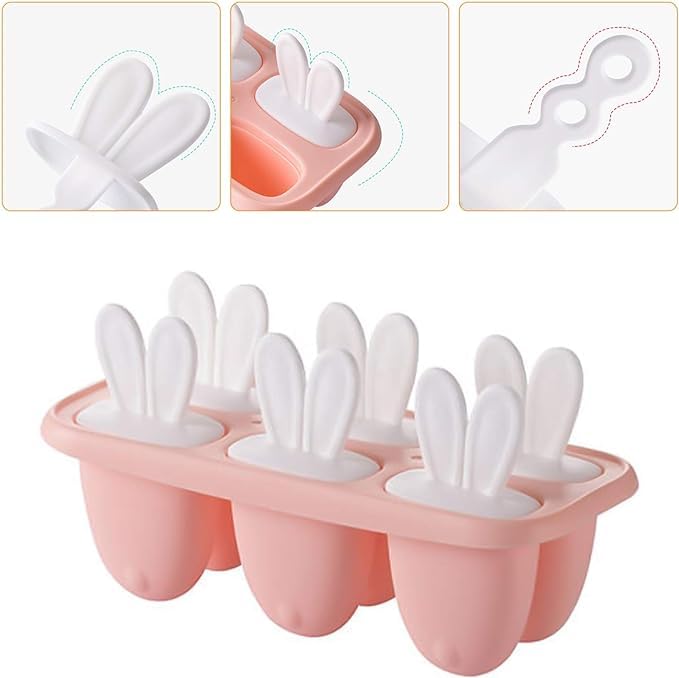 DIY kreative Ice Cream Form wiederverwendbar, 6 Eisformen, Eis am Stiel-Form-Set, Eis am Stiel-Eismaschine, wiederverwendbare Eisstäbchen
