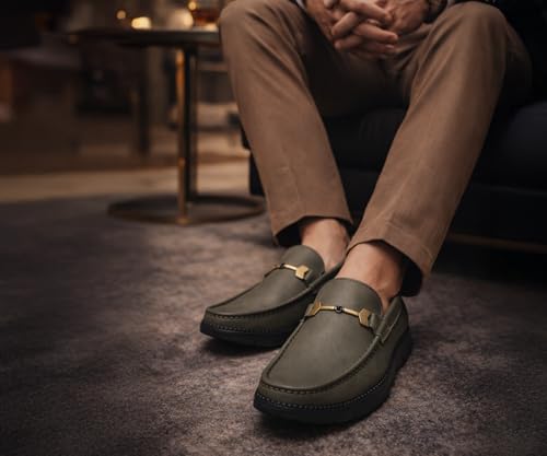 Image of Kraasa Men's Casual Loafers | Synthetic Leather Upper | Comfortable PU Sole | Slip-On Buckle Office, Party Shoes