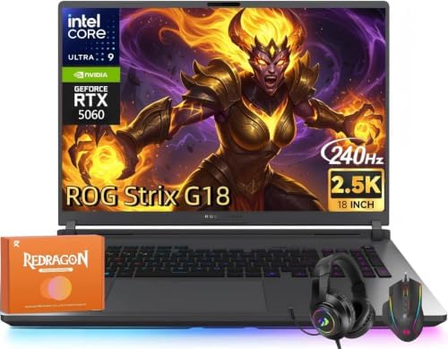 ASUS ROG Strix G18 Gaming Laptop, Intel Core Ultra 9 275HX, GeFor...