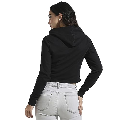 Image of PINACOLADA Women's Typographic Print Hoodie with Ribbed Hem for Casual Wear | Pull On Closure | Hooded Neck | Long Sleeve | Cotton Sweatshirt Crafted with Comfort Fit for Everyday Wear