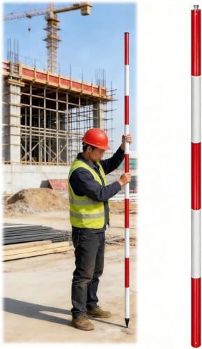 Poste topográfico de aluminio para nivelación en obras de construcción 2