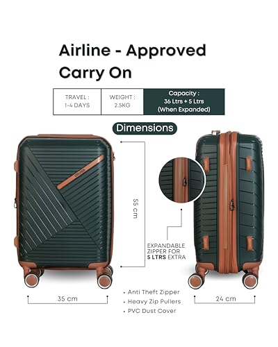 Image of CRUISE Forest Oak Trolley Bags Multi Set Offer | Hard Shell Expandable Suitcases | Cabin and Check-in Lightweight Luggage Bags for Travel (Set of 1, Forest Oak, Small)