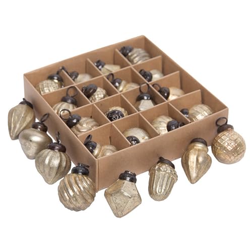 MACOSA SA39327 16er Set Weihnachtskugeln klein 3,5 cm Antik Gold...