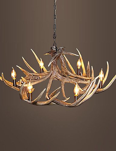 Illuminazione jiaily vintage lampadario di corna di illuminazione attrezzatura industriale Paese 6-luci adatta per soggiorno sala da pranzo Facile installazione, 220-240V