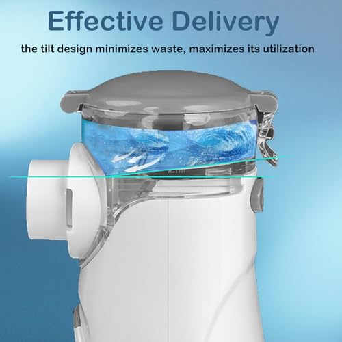 Mayluck Portable Nebulizer with Intuitive LED Interface and Auto-Cleaning, Handheld Portable Mesh Nebulizer for Kids, Ultra-Quiet Inhaler Compact Nebulizer Machine