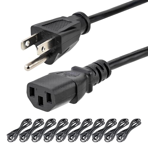 Image of StarTech 10-Pack 6ft Computer Power Cord, 10A 125V, 18AWG (PXT10110PK)