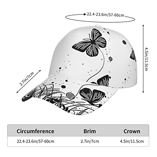 Butterfly Hats For Women Baseball Cap Fashionable Summer Hat Adjustable Trucker Fitted Casual Sport Running Hats Sunbonnet Outdoor Printing Pattern #TOP4