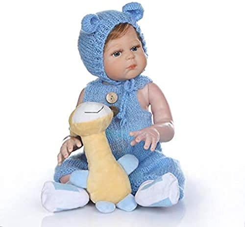 MWKL 20 Zoll Vollsilikon Reborn Babypuppe Lebensechte Neugeborene Puppe mit Strickkleidung Set Kinder begleiten Puppe… – Bild 3