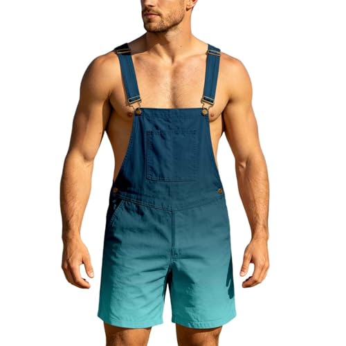 Salopette de travail baggy rayée d'été pour homme et femme sans manches