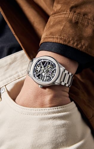 Image of ALIX AL2924 Automatic Mechanical Wrist Skeleton Stainless Steel Band Waterproof Luminous Analog Watches