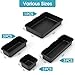 10 PCS Drawer Organizer Set, 4 Size Makeup Drawer Divider Organizer With Non-Slip Pads, Interlocking Plastic Storage Bins for Office,Jewelry Vanity,Gadgets, Bathroom,Kitchen, Black