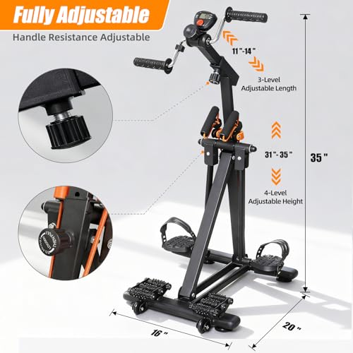 Image of Arm and Leg Exercise Pedal Machine for Seniors, Seated Rehabilitation Bike for Physical Therapy, Elderly Stroke Recovery & Mobility Training Equipment