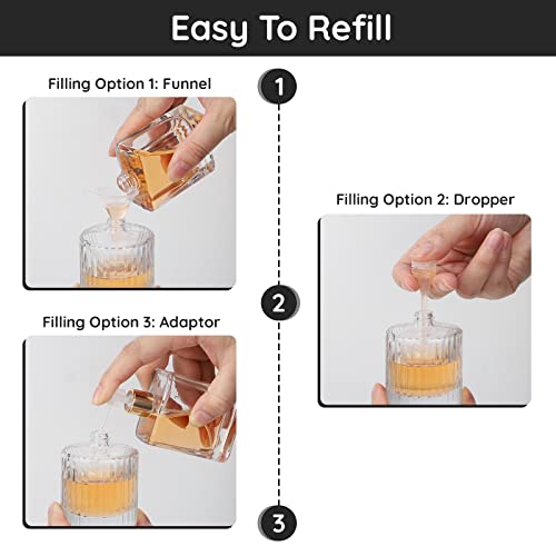 Segbeauty Vintage Perfume Bottles, 2 Packs 50ml Glass Cologne Refillable Perfume Bottle Atomizer Travel, Empty Clear Perfume Spray Bottle Essential Oil Container Sprayer Cologne Atomizer for Men Women