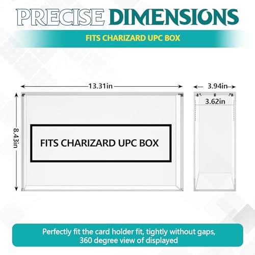 Image of Cinnvoice 1 Pcs Acrylic Magnetic Case Booster Box Protective Case Stackable 4mm Thick Magnetic Closure Gifts for Collectors, Cards Not Included (Compatible with Charizard Upc Box)