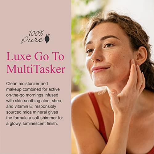 100% Pure Bb Cream Shade 30 Radiance Full Face Coverage Skin Care & Glow - All-In-One Primer Concealer & Foundation Makeup - Shimmery, Dewy Youth Tan Color W/Warm Golden Undertone - Vegan - 1 Fl Oz #TOP1