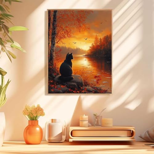 DIY Full Drill Artisanat Cristal Point de Croix Kits Chat 100x130