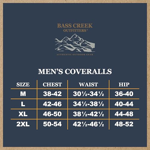 Bass Creek Outfitters Mens Coveralls - Water Resistant Long Sleeve Work Wear Jump Suit Insulated Coveralls for Men, Size Large, Wheat