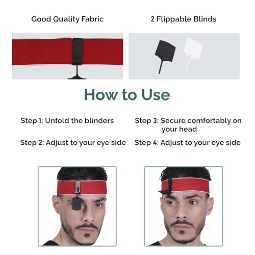 Image of Pardini Shooting Headband Eye Blinder | Adjustable ISSF Standard Design with 2 Flippable Blinds for Archery & Pistol Sports | Enhanced Focus & Eye Protection | Lightweight & Comfortable Fit