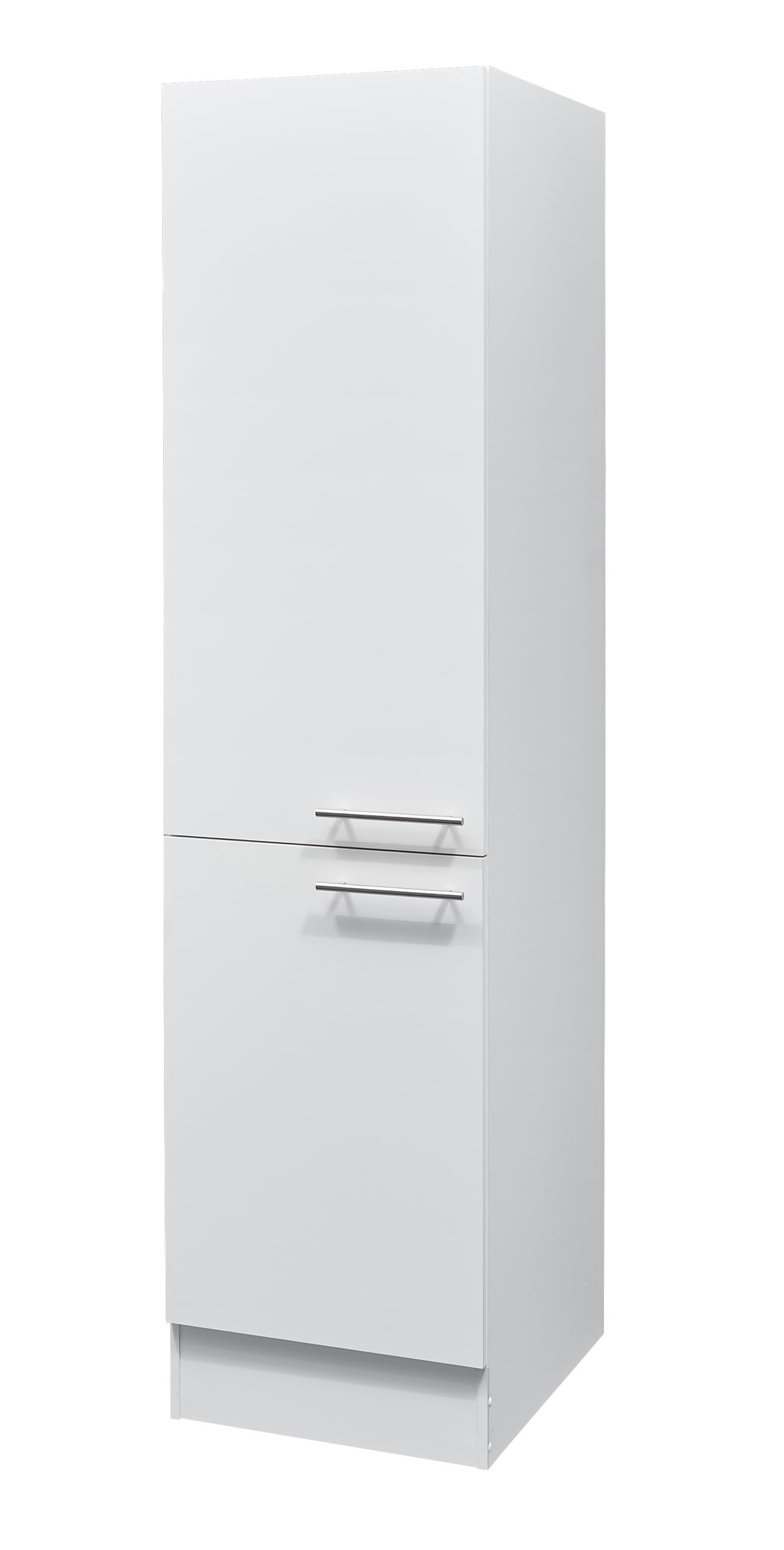 möbelando Eddy Moderner Vorratsschrank Küche in Weiß matt - Geräumiger Küchenschrank mit viel Stauraum - 50 x 200 x 57 cm (B/H/T)