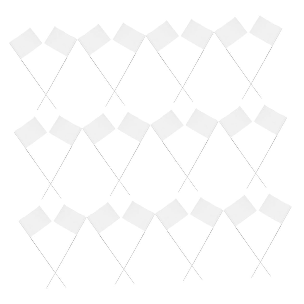 Drapeaux d'arrosage de jardin x60 avec piquet en fil d'acier blanc durable