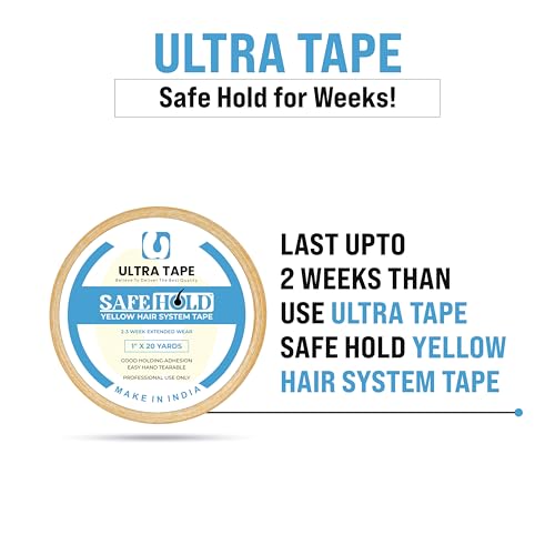 Image of Yellow Cotton Hair Patch Tape 1 Inch X 20 Yards Strong Hold Adhesive