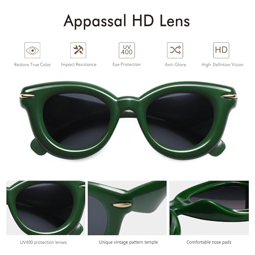 Cute Round Sunglasses for Women Men Trendy Chunky Thick Inflated Shades AP3695