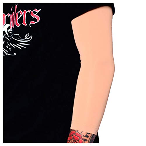 Tat2X Ink Armor Premium 3/4 Arm Tattoo Cover Up Sleeve - No Slip Gripper - U.S. Made - Light - ML (single arm/elbow sleeve)