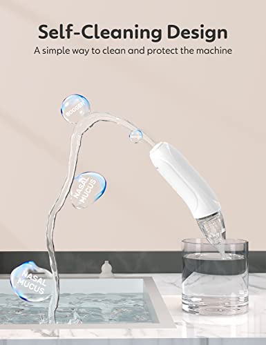 Nasal Aspirator For Baby, Hauture Baby Nose Sucker, Self-Cleaning Nose Cleaner For Toddler, 3 Suction Levels, 2 Modes, Nasal Tweezers, 5 Hours Fast Charge For 60 Days #TOP2