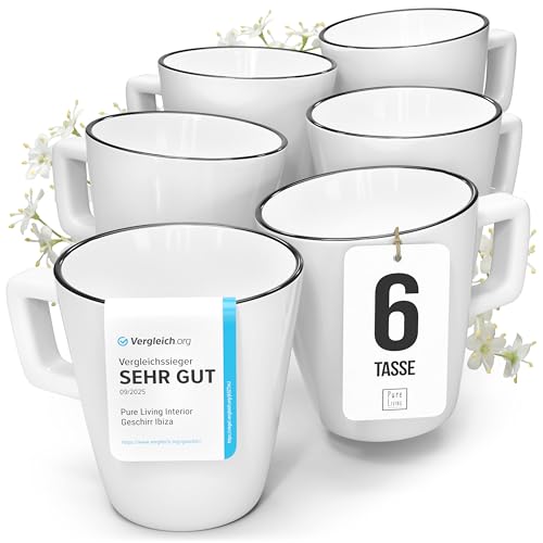 Porzellan Kaffeetassen 6 Personen Scandi TESTSIEGER, Traumhaftes...