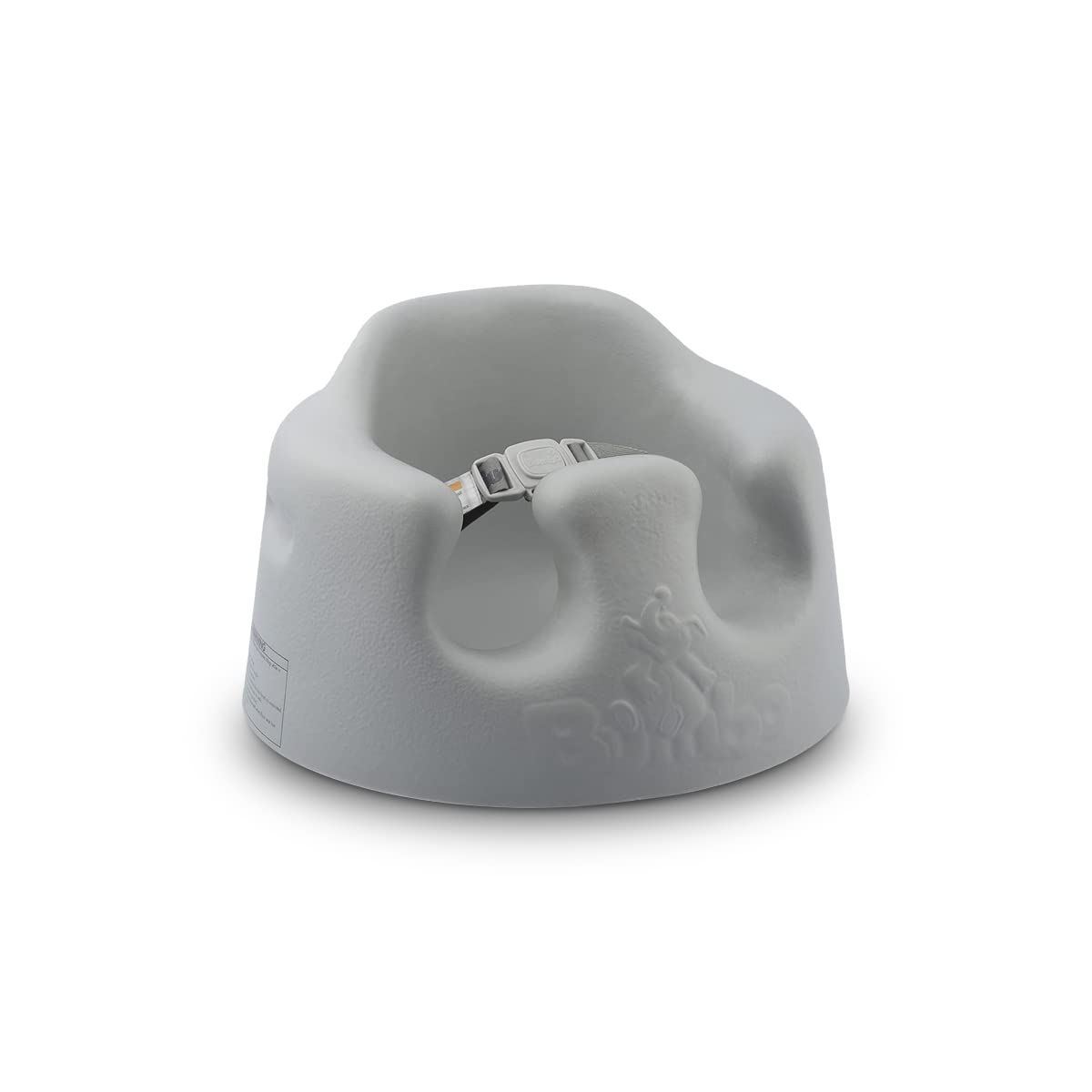 Asiento de Suelo para Bebé - Con Arnés de Seguridad - Fácil de Limpiar - Diseño Ergonómico - Apto para Bebés de 3 a 12 Meses - 15 x 15 x 9.3 cm - Color Gris - Bumbo