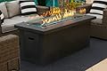 60" Rectangular Chat Height Outdoor Propane Gas Fire Pit Table in Gray (60" Gray, Caribbean Blue)