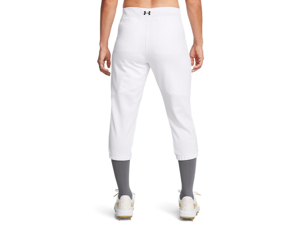 Under Armour Womens Utility Pro Beltless Pants - Lightweight and Durable for Softball Games SM White-Black