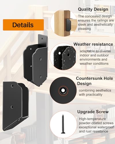 Image of 2 inchx4 inch (Actual 1.5 inchx3.5 inch) Deck Railing 30 Stair Connectors, Wood Post Deck Rail Bracket,Wood Post Deck Railing Bracket to Handrail,Fence Railing Brackets, Barn and Beam end (24, Angle 30)