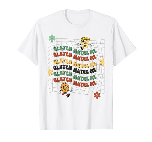Glutine mi odia Vintage Retro Cartone animato Maglietta