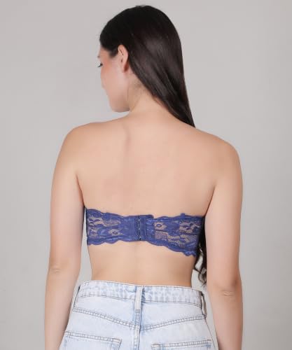 Image of Fabme Women Lace, Padded Tube Bra - Free Size - 3 Hook Back