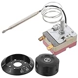 BESPORTBLE Verstellbarer Thermostat für Elektroherd und Heißluftfritteuse Hitzebeständig mit Schrauben und Crimpanschlüssen Temperaturregler für Warmwasserbereiter und Küchengeräte