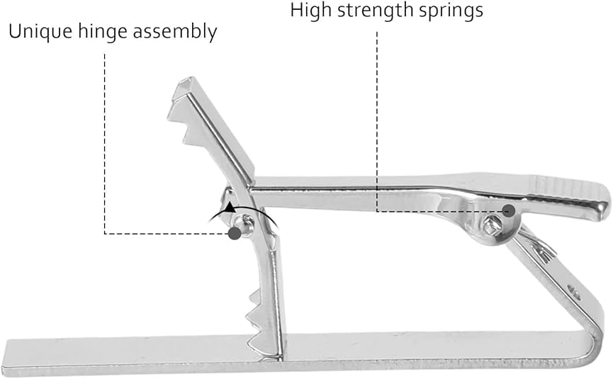 Tie Clips For Men, Silver, 3 Pcs Set