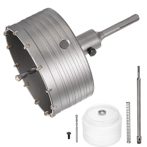 sourcing map Scie-cloche à béton à tige ronde en carbure de tungstène pour béton, ciment, brique, mur de pierre - 125 mm de diamètre