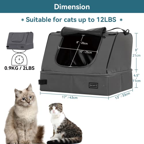 PETSFIT Travel Litter Box for Cats, Removable and Washable 2-Layer Leak-Proof Lining - Image 2