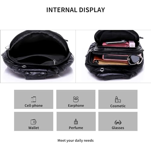 Small Sling Bag for Women, Shoulder Bag Sling Bag for Men, Waterproof Chest Bag PU Leather Crossbody Sling Bags4
