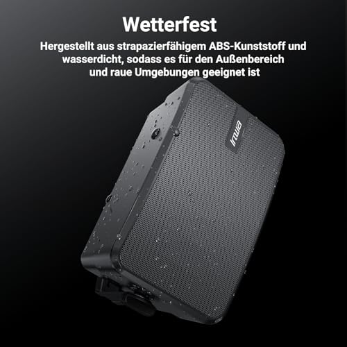 Inwa Outdoor Bluetooth 500W Lautsprecher, Aktiv/Passive Wandhalterung Lautsprecher, IPX5, Drahtlose, Stereo, Aux, für Innen, Überdachten Außen(Paar, MZ660, RMS 50W)