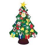 ❤Materiales de Alta Calidad:El árbol de Navidad de fieltro hecho de tela de fieltro grueso es resistente a la suciedad, ligero e insípido, y es muy seguro para los niños. Diseño suave y liviano, fácil de almacenar y reutilizar cada año.