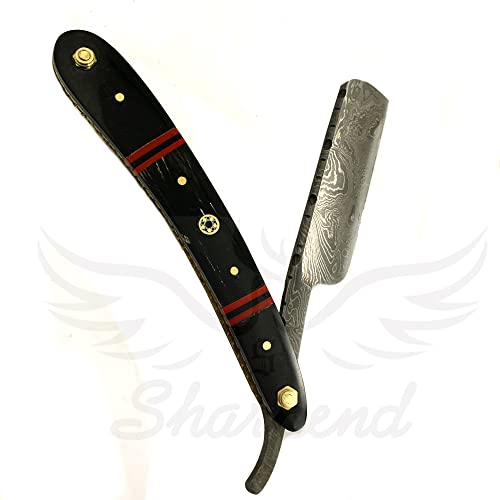 Strong Edges Hand Made Damascus Steel Straight Razor Folding Razor With Shaving Ready Classic Barber Blade Edge, Men Straight Razor, Wooden Case, Close Shave, Great Gift #TOP6