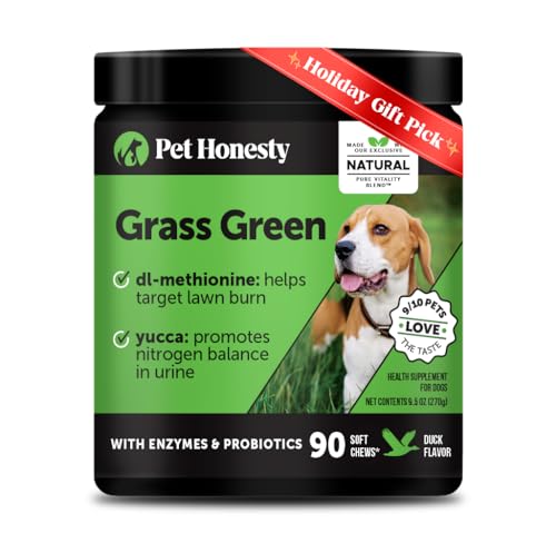 Grass Green Dog Chews - Urine Neutralizer for Lawn, Dog Pee Grass Helps Yard Stay Green Addressing Burn Spots with Probiotics & Enzymes (Duck)