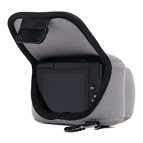 MegaGear MG646 - Funda de Neopreno Ultraligera con mosquetón para cámara Canon EOS M3, Color Gris