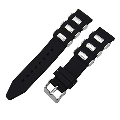 Bracelet de montre étanche en silicone avec boucle en acier inoxydable